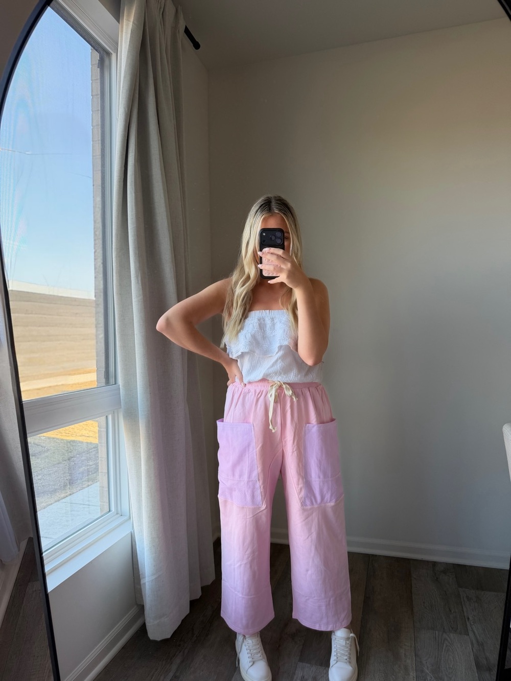 These three 7/8 pink purple pants